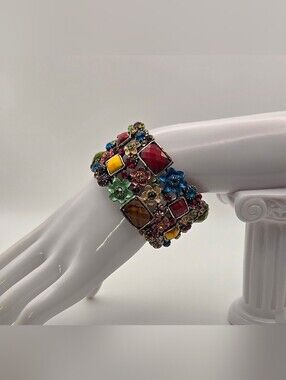 Colorful Vintage-Style Statement Cuff Bracelet